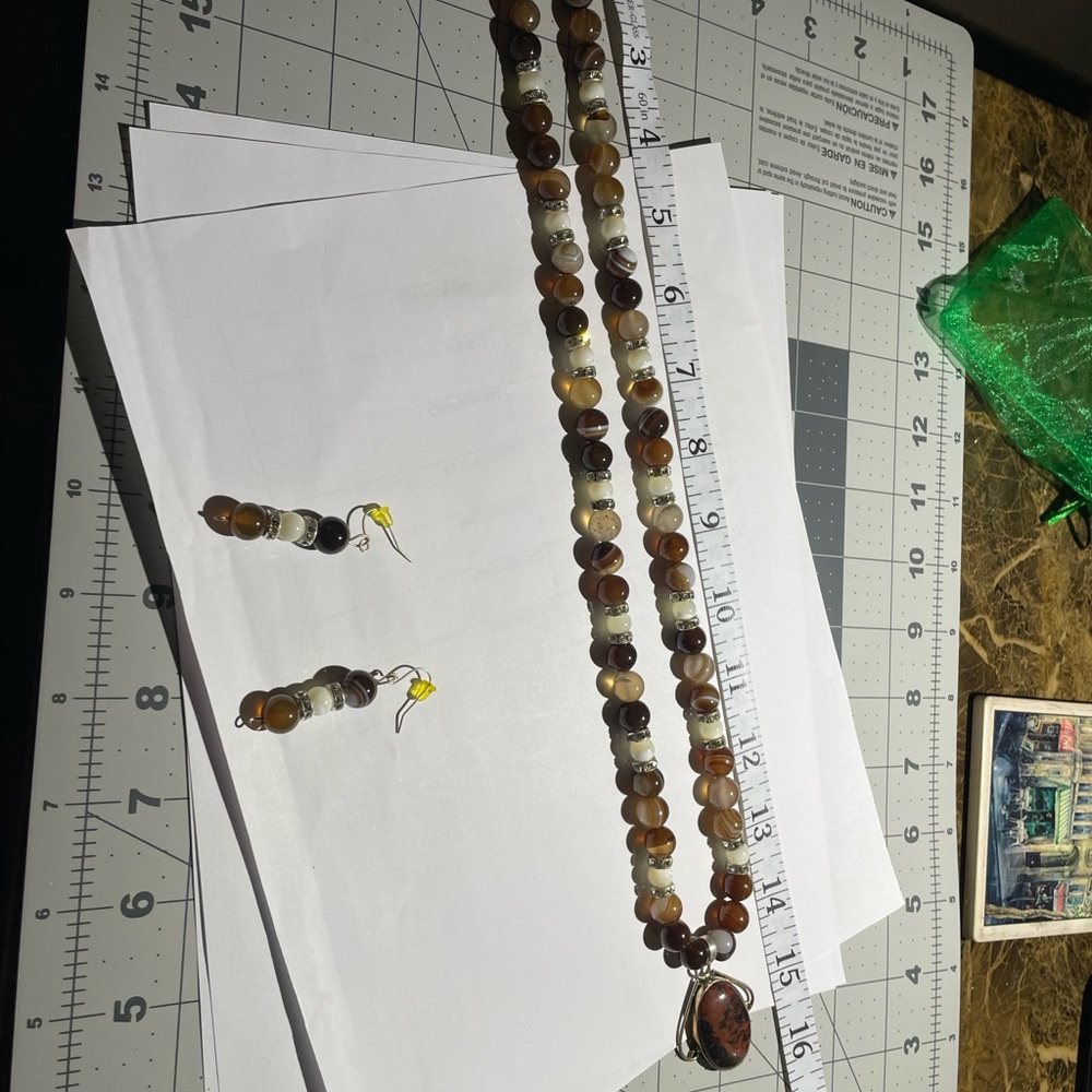 Beaded Necklace and Earring Set